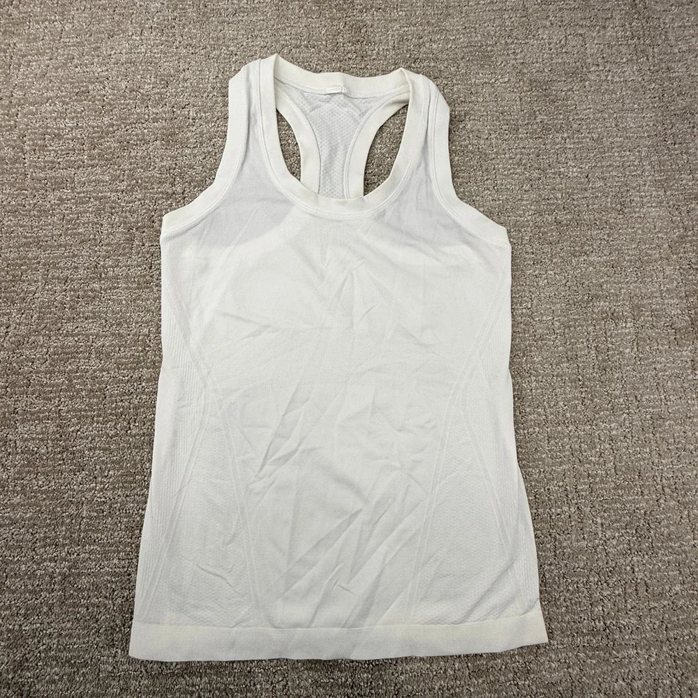 Athleta Tank Top Womens M Pink White Set of 2 Racerback Space Dye Mesh Athletic - Picture 8 of 12